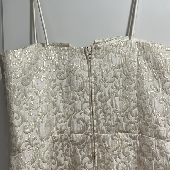 Betsy & Adam Cream Dress with Gold Accent - Picture 5 of 12